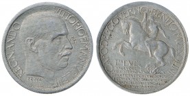 Vittorio Emanuele III (1900-1946) Buono da 2 Lire 1928 Fiera di Milano Prova in alluminio - AL RR Punzonata con lettera G nel campo del D/. Sigillata ...