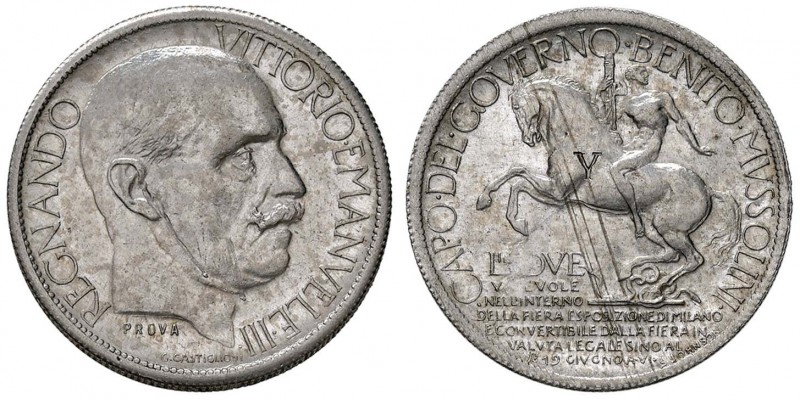 Vittorio Emanuele III (1900-1946) 2 Lire 1928 Esposizione di Milano in alluminio...