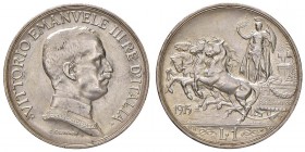 Vittorio Emanuele III (1900-1946) Lira 1915 - Nomisma 1203 AG Graffietti al D/
BB