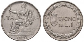 Vittorio Emanuele III (1900-1946) Lira 1922 - Nomisma 1206 NI
qSPL/SPL