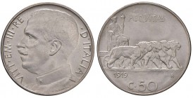 Vittorio Emanuele III (1900-1946) 50 Centesimi 1919 L - Nomisma 1233 NI Minimi graffietti e segni da contatto
SPL/SPL+