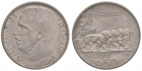 Vittorio Emanuele III (1900-1946) 50 Centesimi 1920 L - Nomisma 1235 NI
SPL/SPL+