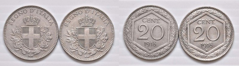 Vittorio Emanuele III (1900-1946) 20 Centesimi 1918 Esagono bordo liscio - Nomis...