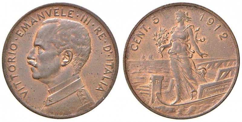 Vittorio Emanuele III (1900-1946) 5 Centesimi 1912 - Nomisma 1342 CU
qFDC