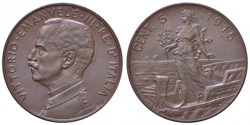 Vittorio Emanuele III (1900-1946) 5 Centesimi 1915 - Nomisma 1945 CU
SPL/SPL+