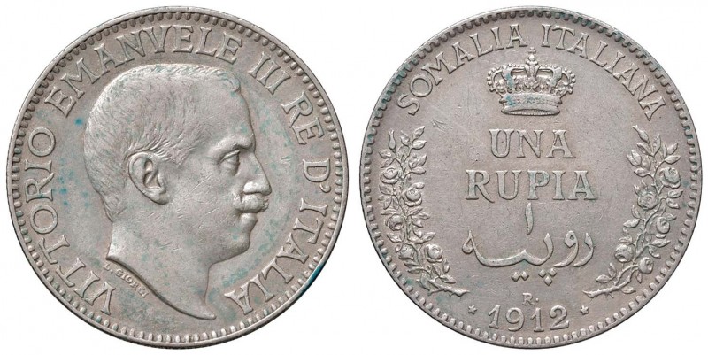 Vittorio Emanuele III (1900-1946) Somalia - Rupia 1912 - Nomisma 1415 AG R Graff...