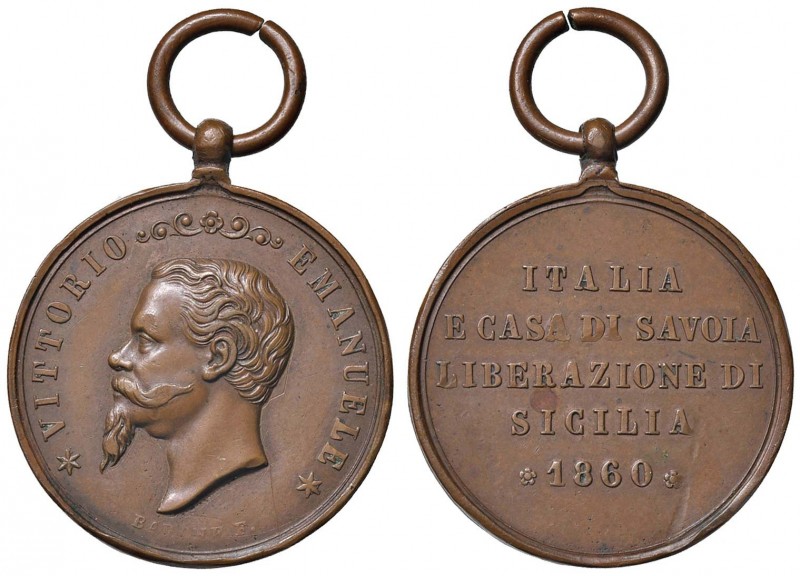 Vittorio Emanuele II (1859-1861) Medaglia 1860 Liberazione della Sicilia - Opus:...