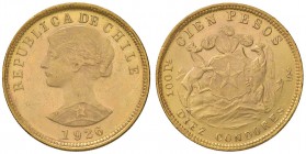 CILE 100 Pesos 1926 - KM 170 AU (g 20,33) Segni da contatto
SPL/SPL+