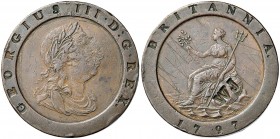 INGHILTERRA Giorgio III (1760-1820) 2 Pence 1797 - KM 619 CU (g 56,88) Graffi al D/ e al R/, contromarca PM al R/
BB+