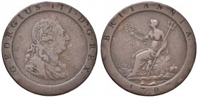 INGHILTERRA Giorgio III (1760-1820) Penny 1797 - CU (g 28,39)
qBB