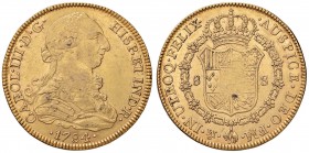 MESSICO Carlo III (1759-1788) 8 Escudos 1784 FM - Cal. 2018 AU (g 27,00) Da montatura non deturpante
qBB