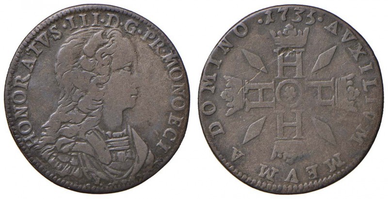 MONACO Honore III (1733-1793) 3 Sols (Pezzetta) 1735 - CNI 7; KM 81 CU (g 4,17) ...