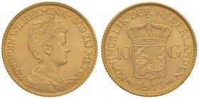 OLANDA Wilhelmina III (1890-1948) 10 Gulden 1913 - Fr. 349 AU (g 6,73)
qFDC