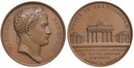 FRANCIA Napoleone Imperatore (1804-1814) Medaglia 1806 PORTE DE BRANDEBOURG - Opus: Andrieu - Jaley - Denon - AE (g 36,37 - Ø 40mm)
SPL+