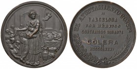 SPAGNA Medaglia 1885 Barcelona per meriti durante il colera - AE (g 95,51 - Ø 54 mm) Colpetti al bordo, screpolature al D/
SPL