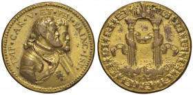 Medaglia 1555 (?) Carlo V e Filippo II di Spagna - Opus: Leone Leoni - Bronzo dorato (g 31,56 - Ø 41 mm) Nell’asta 64 di Baldwin’s questo esemplare ha...