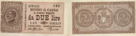 CARTAMONETA Banca d’Italia - 2 Lire 17/10/1921 - Alfa 34 R Serie 149 906939. Lievi ondulazioni
FDS