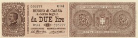 CARTAMONETA Banca d’Italia - 2 Lire 28/12/1917 - Alfa 32 RR Serie 094 09577
FDS