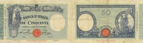 CARTAMONETA Banca d’Italia - 50 Lire 17/02/1930 - Alfa 177 Forellino centrale e minima mancanza in alto, piccolo strappo laterale
BB