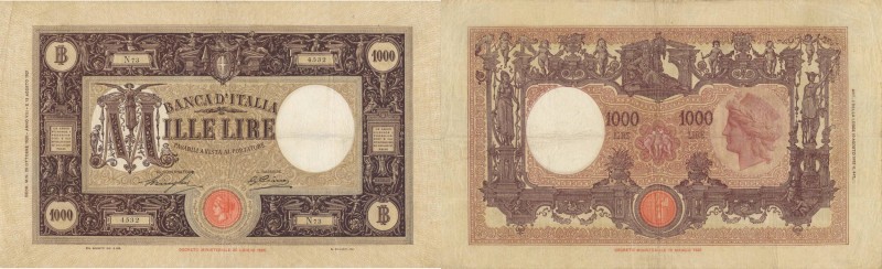 CARTAMONETA Banca d’Italia - 1.000 Lire 20/10/1930 - Alfa 618 Serie N73-4532 Pic...