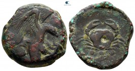 Sicily. Akragas circa 406 BC. Tetras Æ