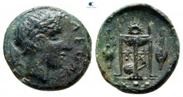 Sicily. Leontinoi circa 405-402 BC. Tetras Æ