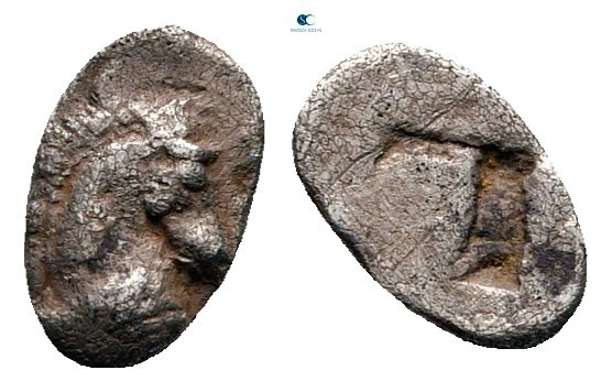 Kings of Macedon. Alexander I 495-450 BC. 
Hemiobol AR

7 mm., 0,19 g.


...