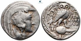 Attica. Athens circa 165-42 BC.  Epigene–, Sosandros, and Moschi–, magistrates. Tetradrachm AR. New Style Coinage AR