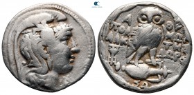 Attica. Athens circa 165-42 BC. Polemon, ΑΛΚΕΤΗΣ, Doro-, magistrates . Tetradrachm AR. New Style Coinage AR