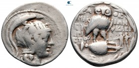 Attica. Athens circa 124-123 BC. Mikion, Eurykleides, Aristo-, magistrates. Tetradrachm AR. New Style Coinage AR