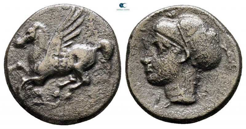 Corinthia. Corinth circa 350-300 BC. 
Drachm AR

15 mm., 2,49 g.



very ...