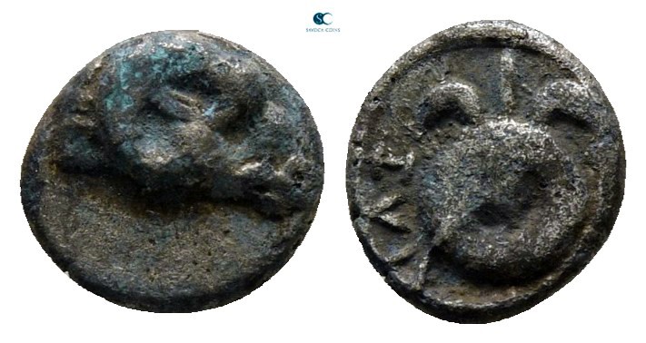 Asia Minor. Uncertain mint circa 500-400 BC. 
Hemiobol AR

7 mm., 0,42 g.

...