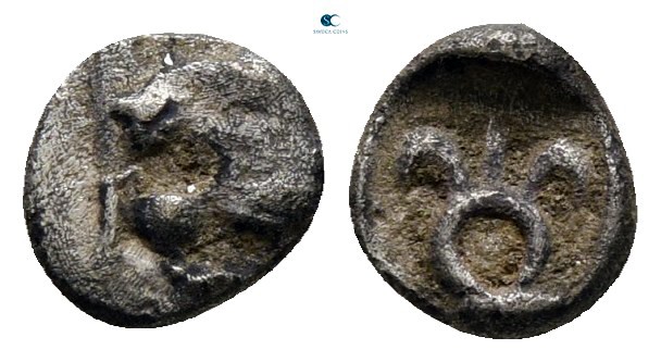 Asia Minor. Uncertain mint circa 480-450 BC. 
Tetartemorion AR

6 mm., 0,26 g...