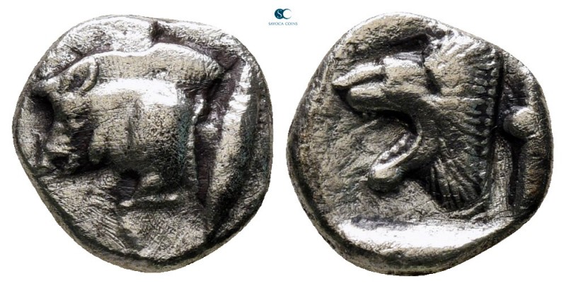 Mysia. Kyzikos circa 525-475 BC. 
Diobol AR

10 mm., 1,04 g.



very fine
