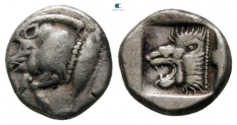 Mysia. Kyzikos circa 525-475 BC. 
Diobol AR

10 mm., 1,22 g.



very fine