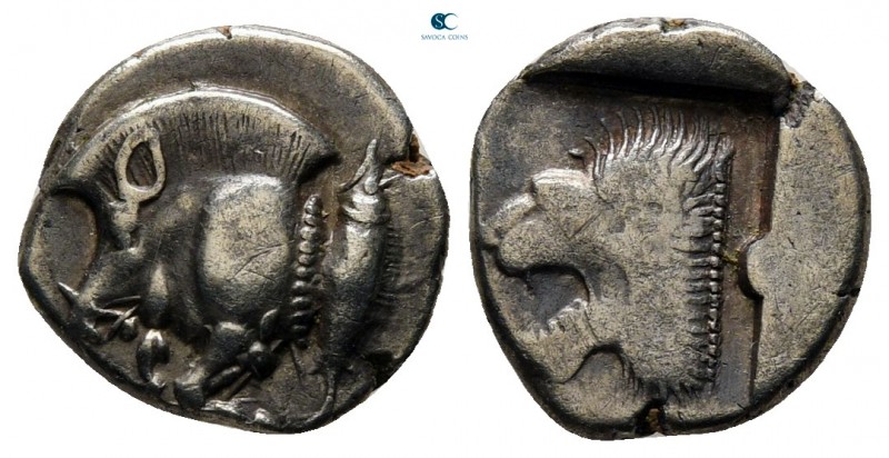 Mysia. Kyzikos circa 525-475 BC. 
Diobol AR

10 mm., 1,16 g.



very fine