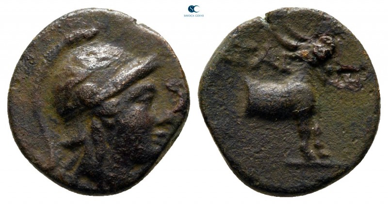 Aiolis. Aigai circa 200-0 BC. 
Bronze Æ

12 mm., 1,17 g.



nearly very f...