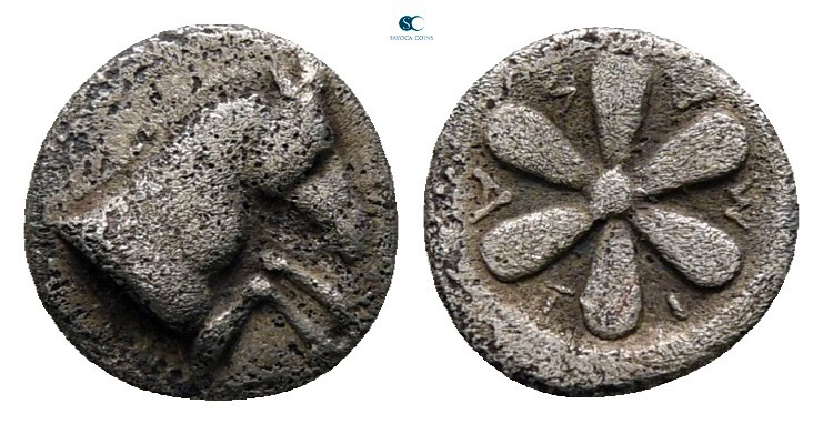 Aiolis. Kyme circa 400-300 BC. 
Hemiobol AR

7 mm., 0,34 g.



very fine