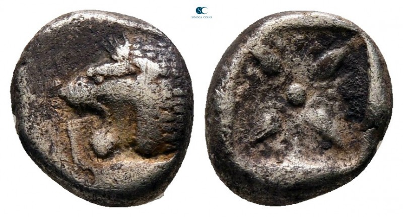 Ionia. Miletos circa 525-475 BC. 
Diobol AR

9 mm., 1,14 g.



very fine