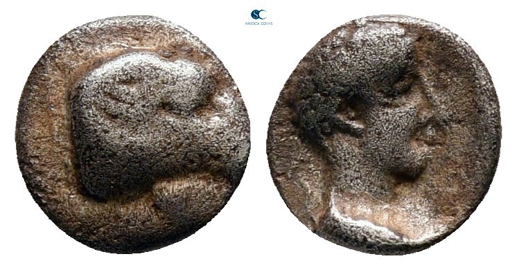 Caria. Kasolaba circa 420-400 BC. 
Hemiobol AR

7 mm., 0,38 g.



fine