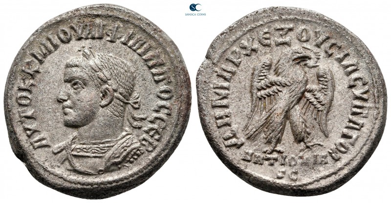 Seleucis and Pieria. Antioch. Philip II AD 247-249. 
Billon-Tetradrachm

27 m...