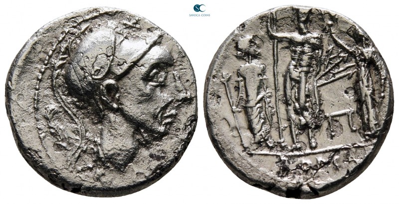 Cn. Blasio Cn.f 112-111 BC. Rome
Denarius AR

18 mm., 3,75 g.



very fin...