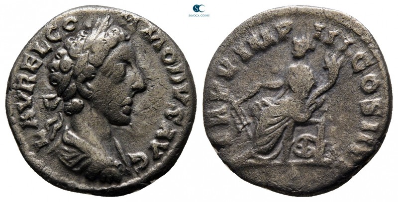 Commodus AD 180-192. Rome
Denarius AR

17 mm., 2,59 g.



nearly very fin...