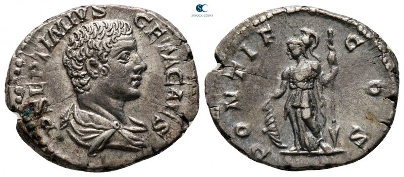 Geta, as Caesar AD 197-209. Rome
Denarius AR

20 mm., 3,56 g.



very fin...