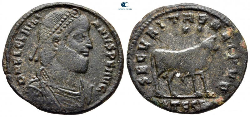 Julian II AD 360-363. Thessaloniki
Double Maiorina Æ

28 mm., 8,59 g.



...