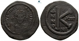 Justinian I AD 527-565. Nikomedia. Half Follis or 20 Nummi Æ