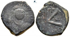 Justin II AD 565-578. Thessalonica. Half Follis or 20 Nummi Æ