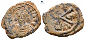 Maurice Tiberius AD 582-602. Possibly Cyzicus. Half Follis or 20 Nummi Æ