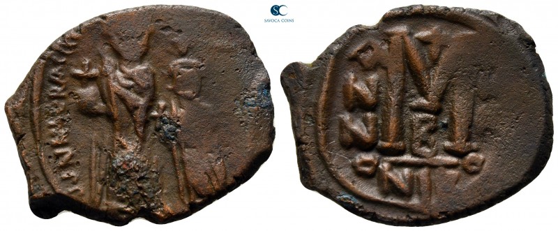 Heraclius with Heraclius Constantine AD 610-641. Nikomedia
Follis or 40 Nummi Æ...