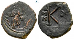 Heraclius with Heraclius Constantine AD 610-641. Uncertain mint. Half Follis or 20 Nummi Æ
